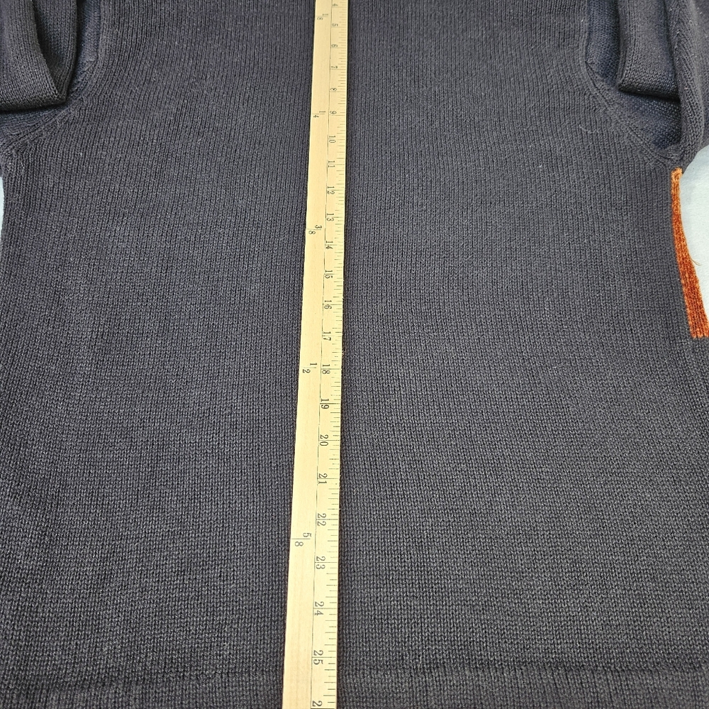Vtg Victoria Harbour Animal Patchwork Sweater in Black and Burnt Orange Wmns L - Picture 10 of 12